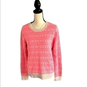 Gap Pink/Cream Fair Isle Sweater Size Large Tall